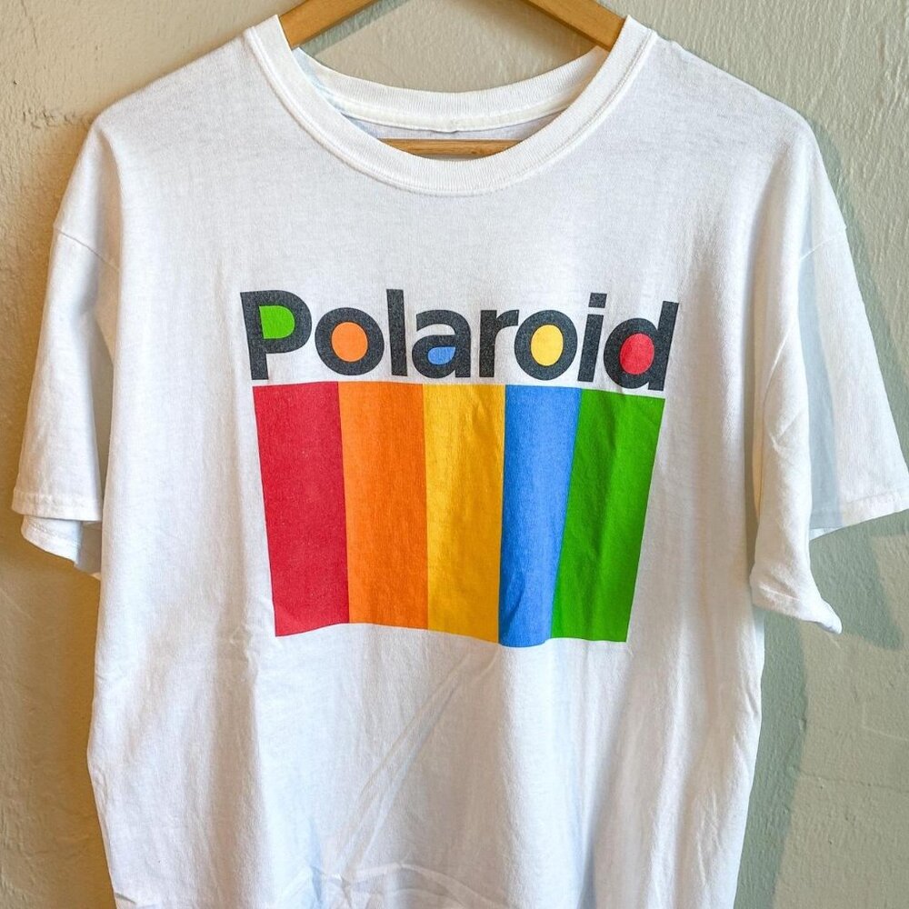 Polaroid rainbow logo unisex t-shirt Size Small